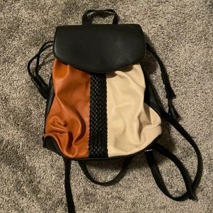 Multi color leather backpack